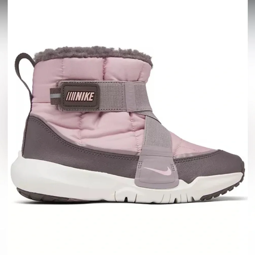 Nike Flex Advance Girls Winter Boots Pink Gray Size 1.5Y Like New